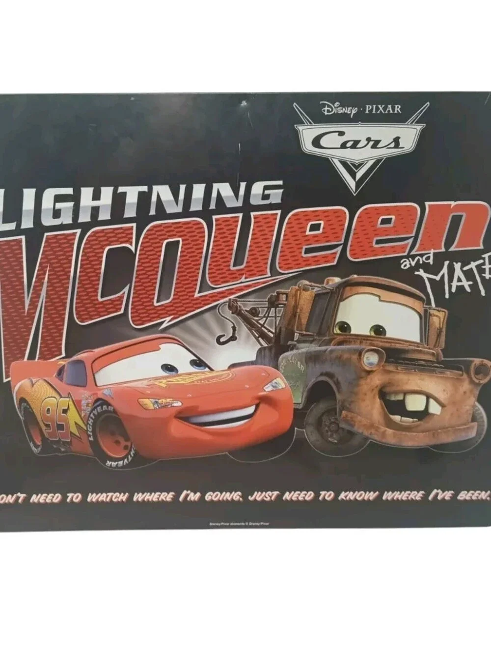 Disney Cars Lightening McQueen And Mater Sign Metal/Tin Pixar 19.5x15.5